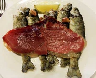 Truchas con jamón